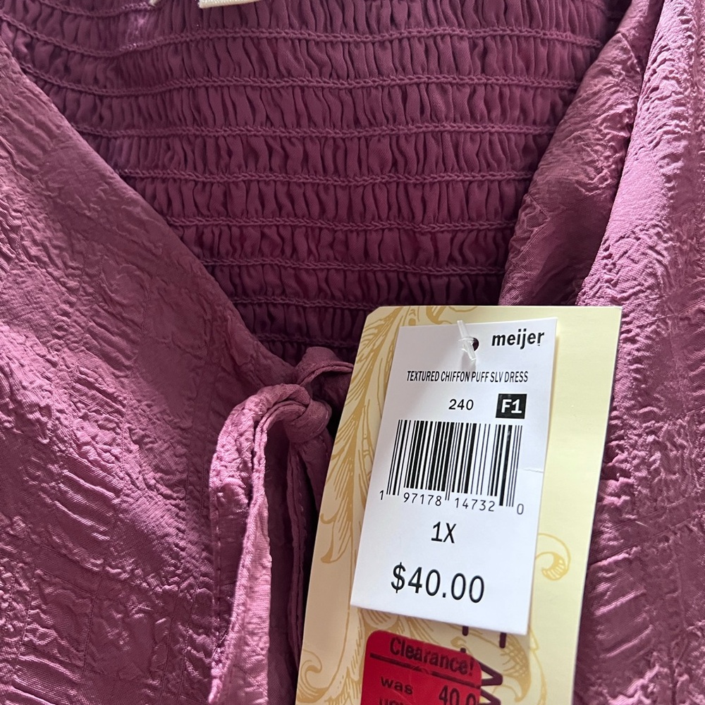 #111. Rewind Mauve Casual Dress 1X - Picture 2 of 3